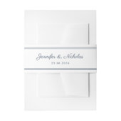 Elegant Script Navy Blue Wedding Uitnodigingen Wikkel (Voorkant Voorbeeld)