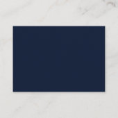 Elegant Script Navy Blue White RSVP-kaart Informatiekaartje (Achterkant)