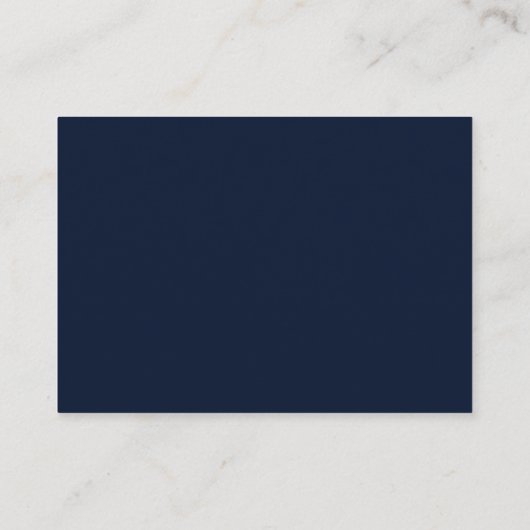Elegant Script Navy Blue White RSVP-kaart Informatiekaartje (Achterkant)