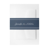 Elegant Script Navy Bue Wedding Uitnodigingen Wikkel (Voorkant Voorbeeld)