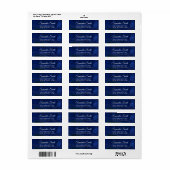 Elegant script Navy Lapis Lazuli Etiket (Full Sheet)