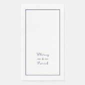 Elegant Script Navyblauw Minimalistisch Trouw Huwe Servet (Voorkant)