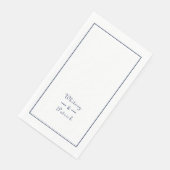 Elegant Script Navyblauw Minimalistisch Trouw Huwe Servet (Hoek)