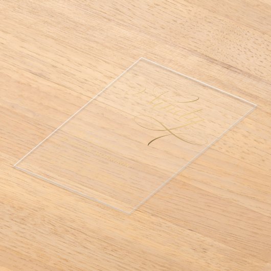 Elegant Script Negentig Zwart Goud 90ste Verjaarda Acryl Uitnodigingen (Laagn)