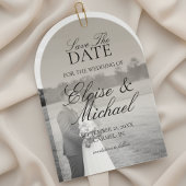 Elegant Script Neutral Tan Gradient Save the Date Acryl Uitnodigingen