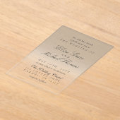 Elegant Script Neutral Tan Gradient Wedding Acryl Uitnodigingen (Laagn)