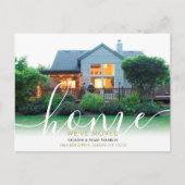 Elegant Script New Home Photo We hebben verplaatst Aankondigingskaart (Voorkant)