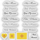 Elegant script New Mexico & Flag USA/name Set Sticker (Voorkant)