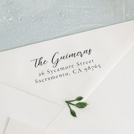 Elegant Script Newlywed Or Wedding Return Address Zelfinktende Stempel