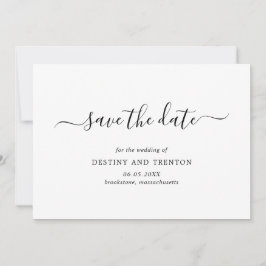 Elegant Script Niet Foto Eenvoudige Moderne Bruilo Save The Date