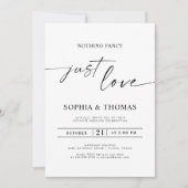 Elegant script Niets Fancy Alleen liefde bruiloft Kaart (Voorkant)