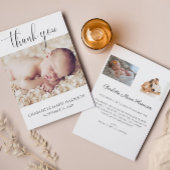 Elegant Script Nieuwe Baby Aankondiging Fotokaart