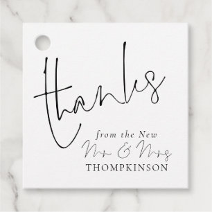 Elegant Script Nieuwe Mr Mrs Wedding Elke kleur Bedankjes Labels