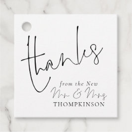 Elegant Script Nieuwe Mr Mrs Wedding Elke kleur Bedankjes Labels