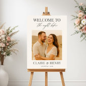 Elegant Script Night Before Photo Wedding Welcome  Poster