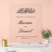 Elegant script Nikah Islamitische bruiloft Welkom Acryl Bord (Huwelijk)