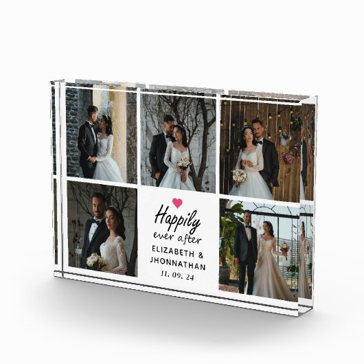 Elegant script nog lang en gelukkig na fotocollage fotoblokken (Rechts)