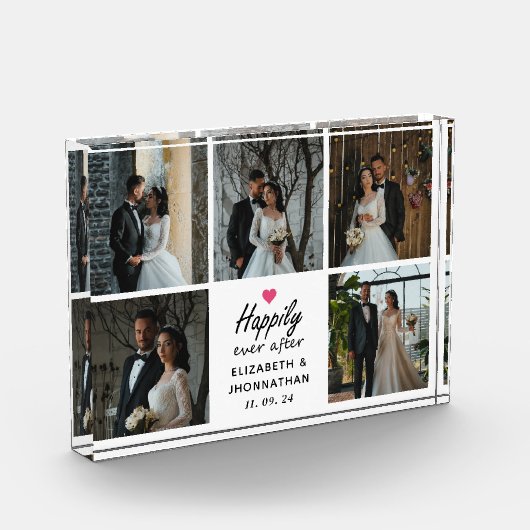 Elegant script nog lang en gelukkig na fotocollage fotoblokken (Links)