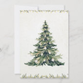 Elegant Script Non Photo Christmas Tree Watercolor Kaart (Voorkant)