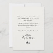 Elegant Script Non Photo Christmas Tree Watercolor Kaart (Achterkant)