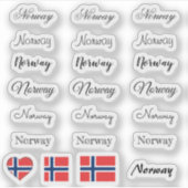 Elegant script Noorwegen & Noorse vlag / naam Set Sticker (Voorkant)