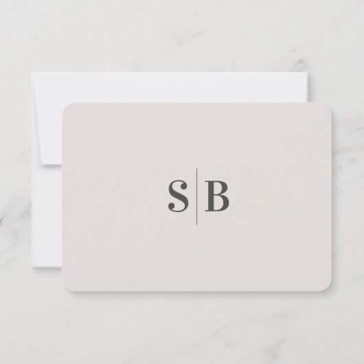 Elegant Script Off-White Ivory Wedding Meal Choice RSVP Kaartje (Achterkant)