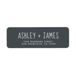 Elegant Script Off-Zwarte Huwelijks Retouradres Etiket