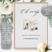 Elegant Script Oh Snap Hashtag Camera Sign. Poster