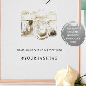 Elegant Script Oh Snap Hashtag Camera Sign. Poster