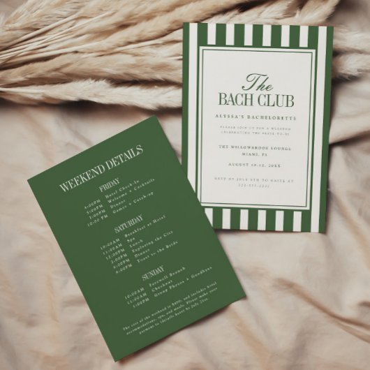 Elegant Script Olijfgroen Bachelorette-weekend Kaart