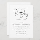 Elegant script om het even welke leeftijd op dag kaart (Voorkant / Achterkant)