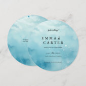 Elegant script onder het Zee Waterverf bruiloft Kaart (Voorkant / Achterkant)