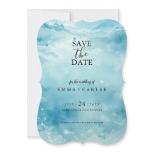 Elegant script onder Zee Save the Date Waterverf