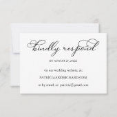Elegant Script Online Bruiloft RSVP Kaart (Voorkant)