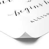 Elegant script Ons artikel begint hier Weddenschap Poster (Hoek)