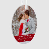 Elegant script Ons eerste kerstrood Ornament (voorkant)