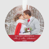 Elegant script Ons eerste kerstrood Ornament (voorkant)