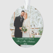 Elegant script onze eerste kerstgroen ornament (voorkant)