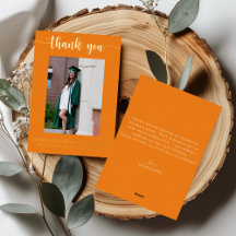 Elegant Script Oranje Goud Foto Afstuderen
