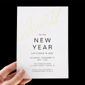 Elegant Script Oud en Nieuw Feest Folie Uitnodiging