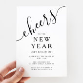 Elegant Script Oud en Nieuw Feest Kaart