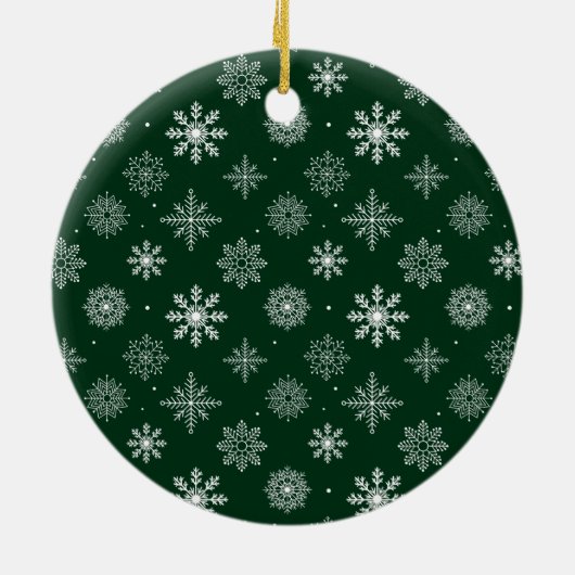 Elegant Script Our First KerstHunter Green Keramisch Ornament (Achterkant)