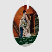 Elegant Script Our First KerstHunter Green Ornament (voorkant)