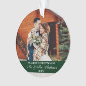 Elegant Script Our First KerstHunter Green Ornament (voorkant)