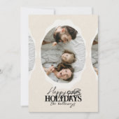 Elegant Script Ovaal Foto Flat Holiday Kaart (Voorkant)