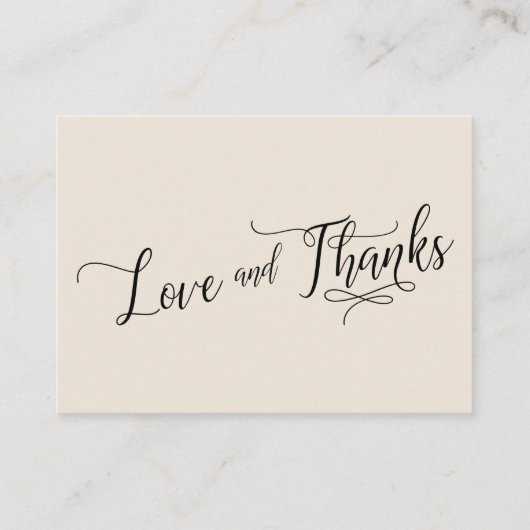 Elegant script over Huwelijkscadeaus Cream Informatiekaartje (Achterkant)