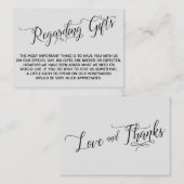 Elegant script over Huwelijkscadeaus Light Grey Informatiekaartje (Voorkant / Achterkant)