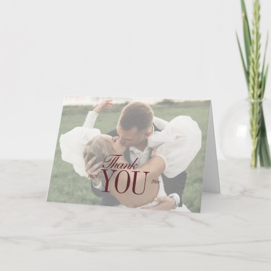 Elegant Script Overlay Double-sided Photo Bedankkaart (Voorkant)