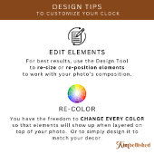 Elegant Script Overlay Family Photo Vierkante Klok