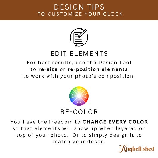 Elegant Script Overlay Family Photo Vierkante Klok
